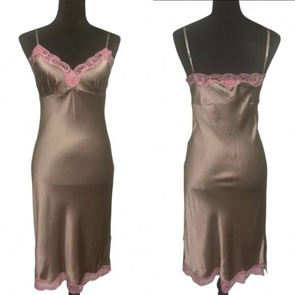 NWT - Gold Hawk Razer Silk Slip Dress - Picture 1 of 6
